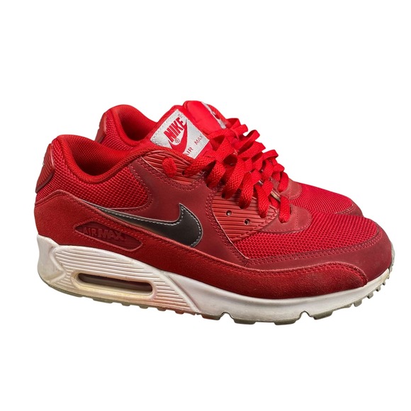 Nike Air Max 90 Red Sneakers Mens Size 8.5 Running Shoes Casual Athletic SU - Picture 1 of 9